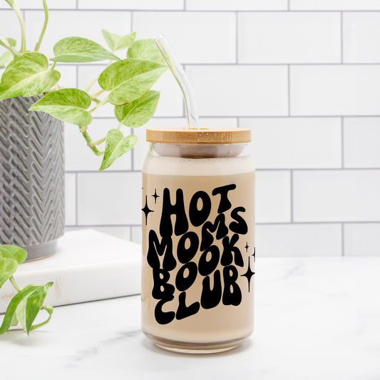 Hot Moms Book Club- Glass Can 16oz