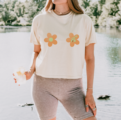 Flower Tee- Comfort Colors Boxy Tee